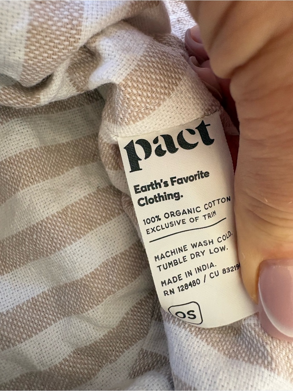 Pact Organic Cotton Packable Sun Hat White Tan Stripe Resort Cruise Coast Garden - Picture 5 of 7
